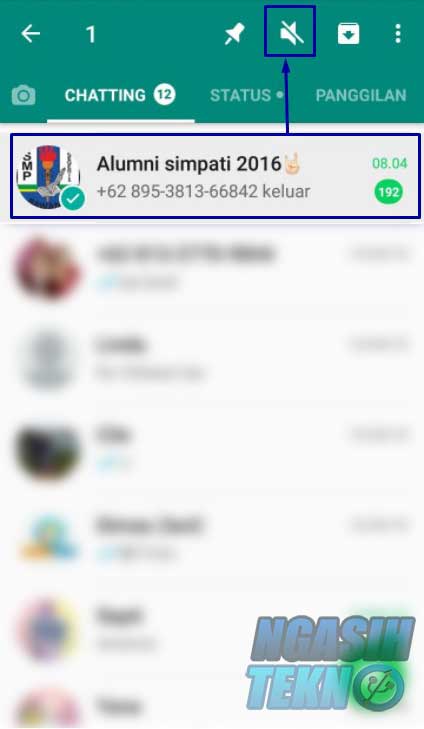 cara menonaktifkan notifikasi whatsapp