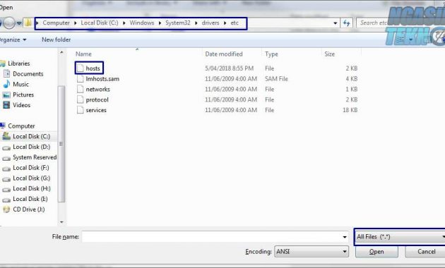 cara blokir situs dengan notepad di windows