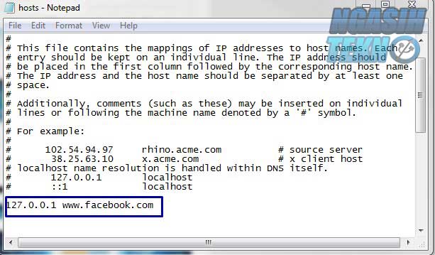 cara blokir situs dengan notepad di windows