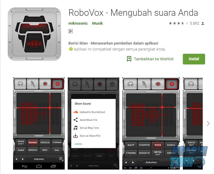 aplikasi pengubah suara di smartphone android