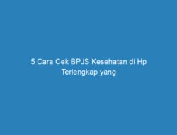 5 Cara Cek BPJS Kesehatan di Hp Terlengkap yang Mudah dan Praktis