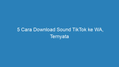 5 Cara Download Sound TikTok ke WA, Ternyata Semudah Ini!