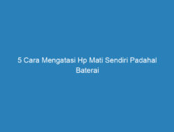 5 Cara Mengatasi Hp Mati Sendiri Padahal Baterai Masih Banyak!