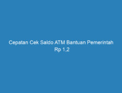 Cepatan Cek Saldo ATM Bantuan Pemerintah Rp 1,2 Juta Ditransfer untuk 9,8 Juta Orang